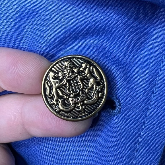 Vintage London Fog Long Belted Trench Coat in Blue Size 12 Made in USA - Picture 6 of 10